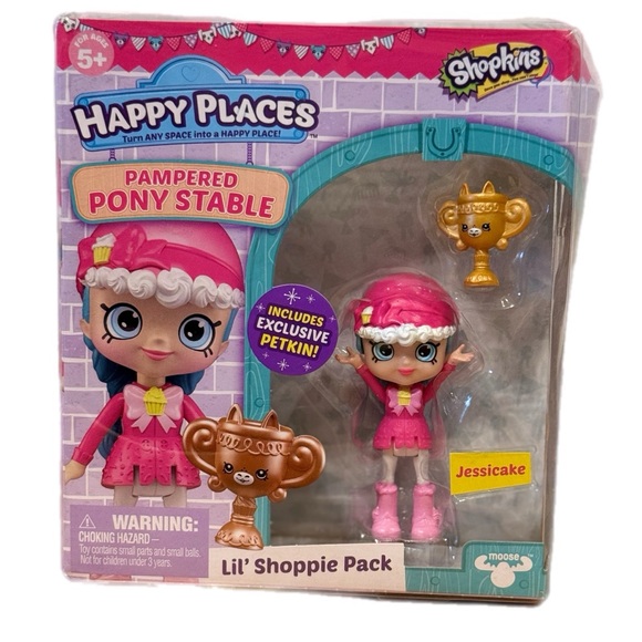 Shopkins Happy Places Jessicake Lil’ Shoppie Pack Pony Stable Kids Toys NWT Cute - Picture 1 of 7